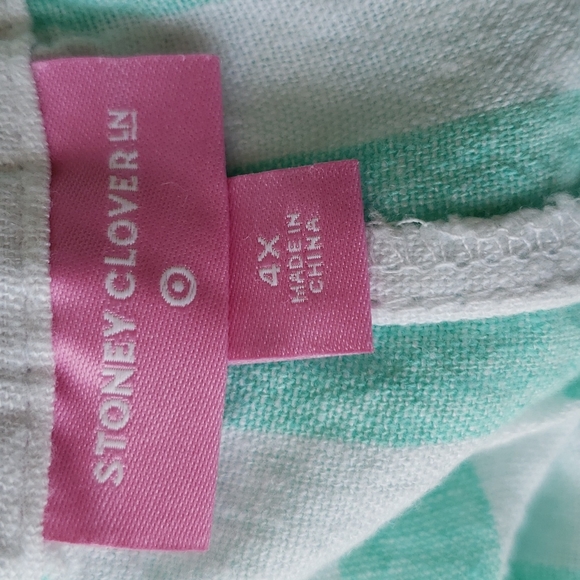 NWT Stoney Clover Lane green & white women's vertical striped shorts plus sizes - Picture 9 of 9